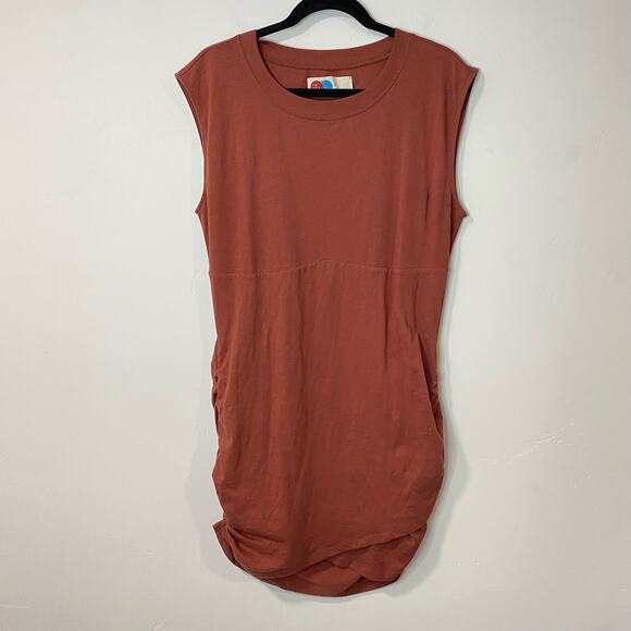 Free People Beach Women's Dress Jacinta Mini Tulip Wrap Red Large Cotton - Picture 2 of 9